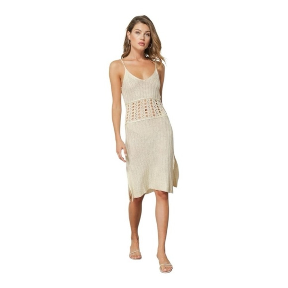 NWT REVOLVE LINE AND DOT Olivia‎ Crochet Dress in natural sz Large